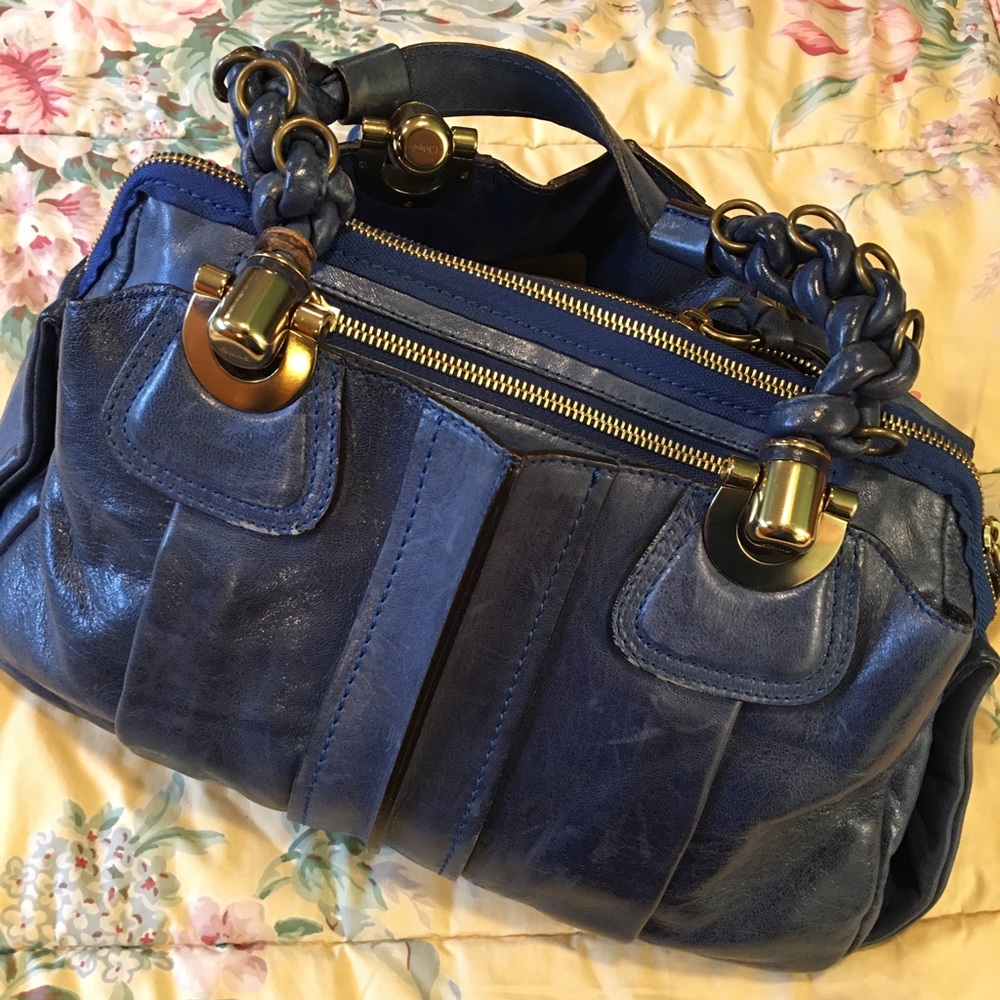 Chloe Heloise satchel - pacific blue